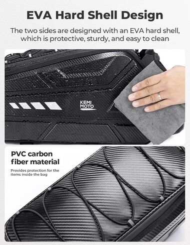 KEMIMOTO Bike Bag 40L EVA Hard Shell, Upgraded Ebike Rear Rack Bag with Waterproof Cover, Bicycle Trunk with Multi-layer Insulation for Commuter Travel Outdoor in Saudi Arabia