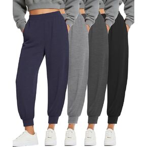 4 Pack Women's Lounge Joggers Pants, Yoga Sweatpants with Pockets Casual Baggy Workout Trousers for Athletic Gym in Saudi Arabia