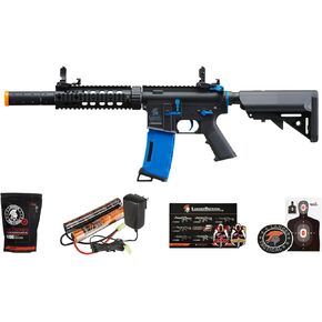 Lancer التكتيكية Gen 2 New Wave M4 SD Carbine نايلون بوليمر Airsoft AEG Gun مع مجلة MidCap عالية السرعة، بطارية، شاحن و1000 طلقة BBS متضمنة in Kuwait