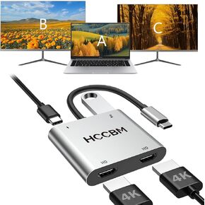 USB C إلى محول HDMI ، 3 في 1 محول USB C HUB مع إخراج 4K HDMI ، 100W PD & USB 3.0 ، محول AV الرقمي Multi Port لـ MacBook Pro/Air و iPad و iPhone و LAPTOP إلخ in Kuwait