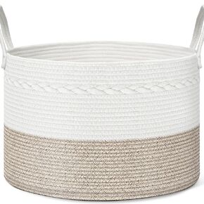 سلة تخزين غرفة معيشة غرفة معيشة بطانية ، 21.7 "× 21.7" × 13.8 "XXL حبل الغسيل المنسوجة من القطن XXL in Kuwait