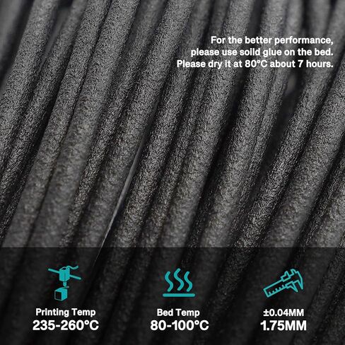 yxpolyer PC Carbon Carbon Fiber PC-CF 50g 1.75mm للطباعة ثلاثية الأبعاد ، والكربون ألياف الكربون in Kuwait