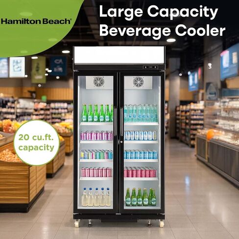 Hamilton Beach HBCB133BLACK, 13.3 Commercial Glass Door Display Merchandiser Refrigerator Cooler, ETL, Black, 13 3 cu ft in Saudi Arabia