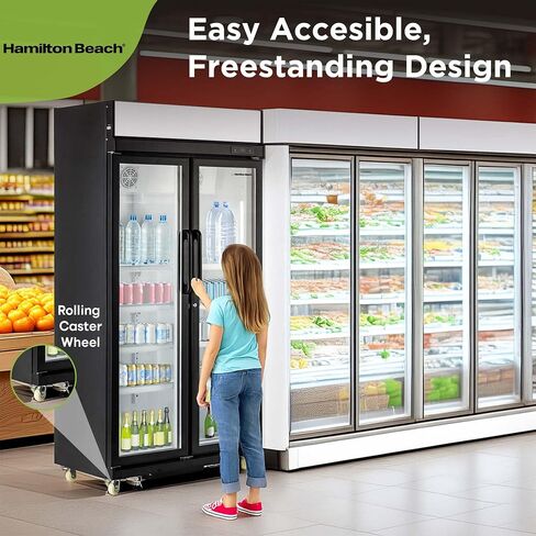 Hamilton Beach HBCB133BLACK, 13.3 Commercial Glass Door Display Merchandiser Refrigerator Cooler, ETL, Black, 13 3 cu ft in Saudi Arabia