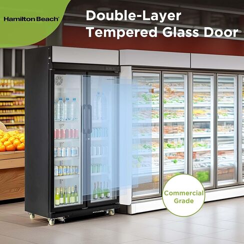 Hamilton Beach HBCB133BLACK, 13.3 Commercial Glass Door Display Merchandiser Refrigerator Cooler, ETL, Black, 13 3 cu ft in Saudi Arabia