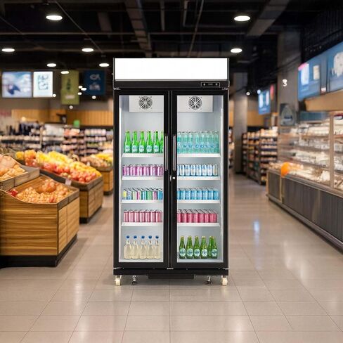Hamilton Beach HBCB133BLACK, 13.3 Commercial Glass Door Display Merchandiser Refrigerator Cooler, ETL, Black, 13 3 cu ft in Saudi Arabia