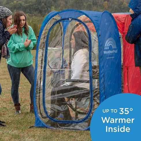 WeatherPod® The Original Shark Tank MyPod™ 1-2 Person Pop-Up Pod - Stay Warm, Dry, and Out of The Sun - Weather Pod for Sports, Rain, or Wind (Royal Blue, 40" L x 40" W x 59" H) in Kuwait