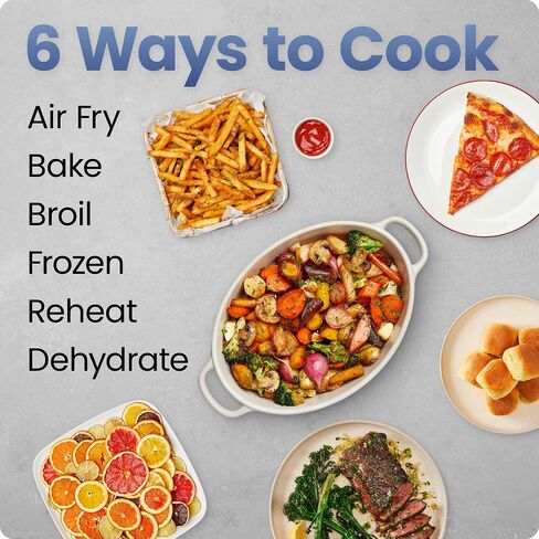 Chefman Air Fryer TurboFry 9-Qt, 6-in-1 High-Powered 450°F Cooking for Crispier French Fries, Chicken, and Onion Rings, XL Windowed Basket, Air Fry, Bake, Broil, Reheat, Dehydrate, Defrost – Black in Kuwait