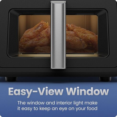 Chefman Air Fryer TurboFry 9-Qt, 6-in-1 High-Powered 450°F Cooking for Crispier French Fries, Chicken, and Onion Rings, XL Windowed Basket, Air Fry, Bake, Broil, Reheat, Dehydrate, Defrost – Black in Kuwait
