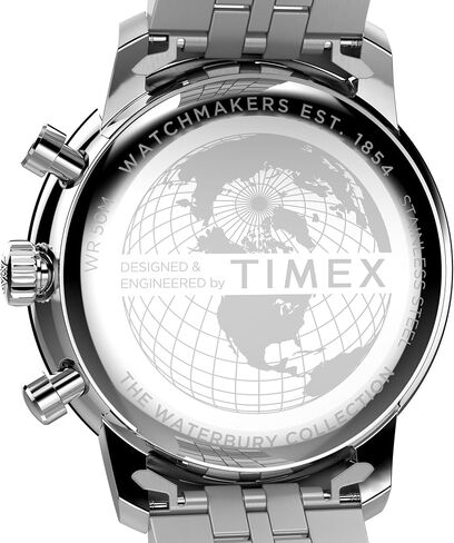Timex Men's Waterbury Metropolitan 41mm Watch - Black Strap Black Dial Steel Stains Steel in Kuwait