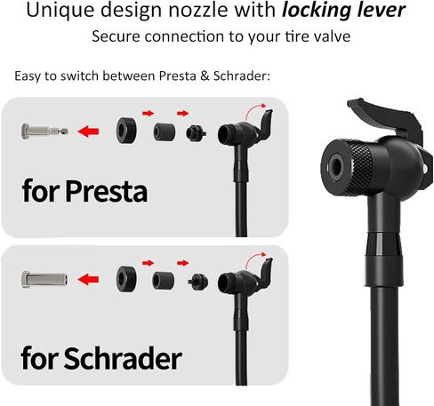 High-Pressure Tubeless Bike Tire Inflator Air Tank - 200 PSI Aluminum Alloy Bicycle Tyre Booster for MTB & Road Bike - Presta/Schrader Compatible in Saudi Arabia
