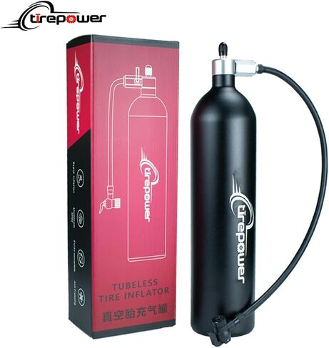 High-Pressure Tubeless Bike Tire Inflator Air Tank - 200 PSI Aluminum Alloy Bicycle Tyre Booster for MTB & Road Bike - Presta/Schrader Compatible in Saudi Arabia