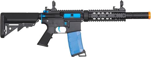 Lancer التكتيكية Gen 2 New Wave M4 SD Carbine نايلون بوليمر Airsoft AEG Gun مع مجلة MidCap عالية السرعة، بطارية، شاحن و1000 طلقة BBS متضمنة in Kuwait