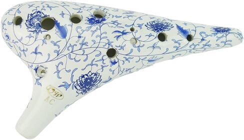 OcarinaWind 12 Hole Ocarina Classic Masterpiece Collectible, Alto C Ceramic Ocarina - Highly Recommended by Shop Owner (Forest Whisper) (Blue&White) in Saudi Arabia