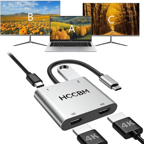 USB C إلى محول HDMI ، 3 في 1 محول USB C HUB مع إخراج 4K HDMI ، 100W PD & USB 3.0 ، محول AV الرقمي Multi Port لـ MacBook Pro/Air و iPad و iPhone و LAPTOP إلخ in Kuwait