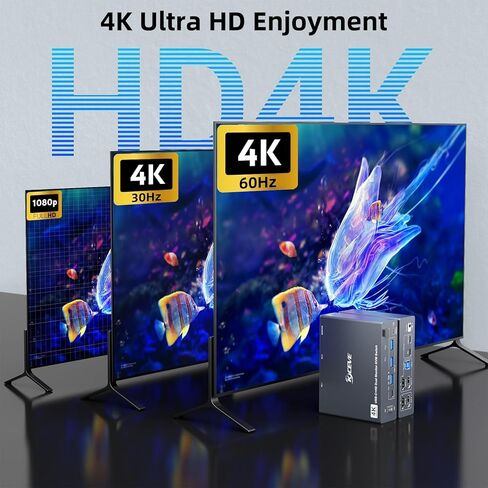 KVM Switch 3 Monitors 4 Computers 4K@60Hz, 2 HDMI and Displayport KVM Switch Triple Monitor for 4 Computer Share 3 Monitor and 4 USB3.0 Port,EDID Simulation,Wired Remote and 4 USB Cables Included in Kuwait