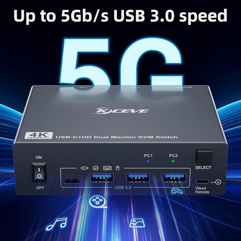 KVM Switch 3 Monitors 4 Computers 4K@60Hz, 2 HDMI and Displayport KVM Switch Triple Monitor for 4 Computer Share 3 Monitor and 4 USB3.0 Port,EDID Simulation,Wired Remote and 4 USB Cables Included in Kuwait