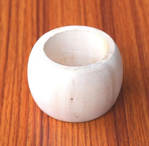 6 Pack Wooden Pumpkin Design Napkin Rings for Fall and Halloween Table Decor, Rustic Pumpkin-Shaped, Perfect for Thanksgiving and Autumn Celebrations - Natural Burnt in Kuwait