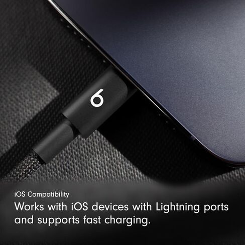 Beats USB-C إلى USB-C المنسوجة كبل الشحن السريع الشاحن المتوافق/الخالي من التشابك لأجهزة Apple & Android USB-C (1.5 متر ، 5 أقدام)-أحمر سريع in Kuwait