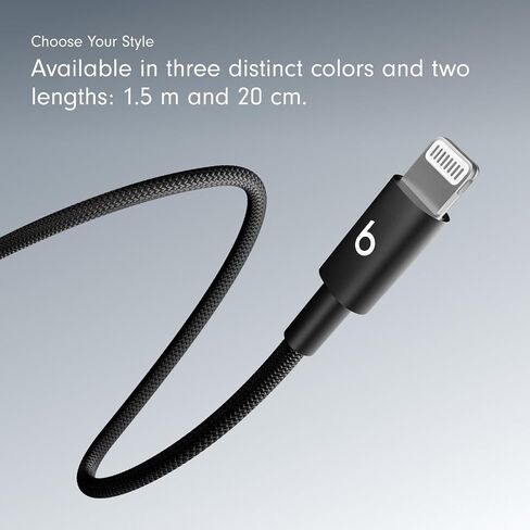 Beats USB-C إلى USB-C المنسوجة كبل الشحن السريع الشاحن المتوافق/الخالي من التشابك لأجهزة Apple & Android USB-C (1.5 متر ، 5 أقدام)-أحمر سريع in Kuwait