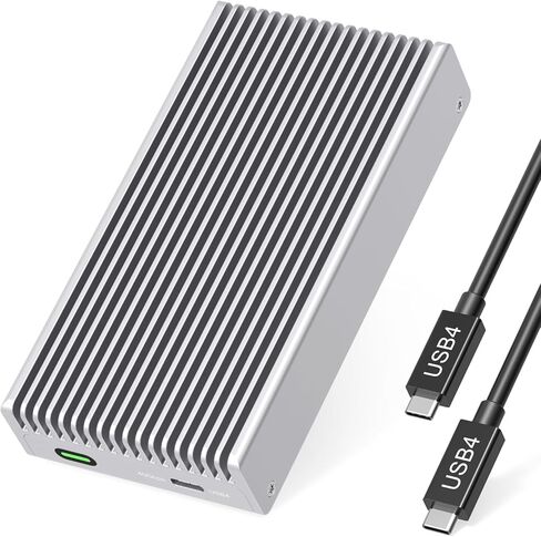 حاوية مسبقة 40 جيجابت في الثانية M.2 NVME SSD ، USB4/Thunderbolt 4 ألومنيوم خارجي NVME العلبة مع تصميم تبريد مقاوم للغبار الزعانف ، يدعم M.2 PCIE SSD حتى 8 تيرابايت （رمادي in Saudi Arabia