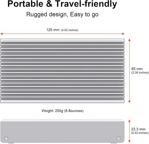 حاوية مسبقة 40 جيجابت في الثانية M.2 NVME SSD ، USB4/Thunderbolt 4 ألومنيوم خارجي NVME العلبة مع تصميم تبريد مقاوم للغبار الزعانف ، يدعم M.2 PCIE SSD حتى 8 تيرابايت （رمادي in Saudi Arabia