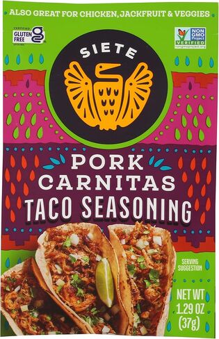 Siete Carnitas Seasoning Mix | Slow Cooker Spices | Gluten Free | Vegan | Paleo | Preservative Free (6 Packets) 42 Servings in Saudi Arabia