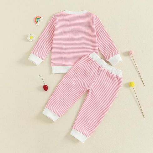 Nyapruwe Baby Girl Outfits Toddler Fall Winter Clothes Cute Long Sleeve Sweatshirt Tops Pants Set Infant 2Pcs Clothing in Kuwait