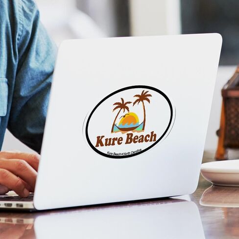 CafePress Kure Beach NC Beach Design Oval Car Bumper Sticker in Saudi Arabia