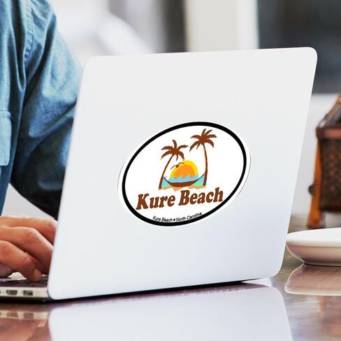 CafePress Kure Beach NC Beach Design Oval Car Bumper Sticker in Saudi Arabia