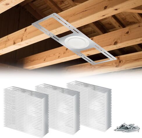 24 Pack New Construction Mounting Plate Round Hole 3" 4" 6" Galvanized Flat Steel Rough-in Fixture Wafer Light Bracket Led Recessed with Screw Accessories in Kuwait