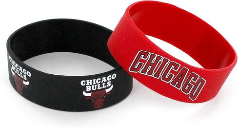 أساور معصم من مطاط السيليكون من أمينكو NBA Chicago Bulls، عبوة من قطعتين in Saudi Arabia