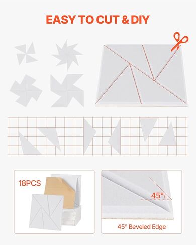 Vevor 18 Pack Acoustic Planels مع لاصقة ذاتية ، 11.8 × 11.8 × 0.4 بوصة ألواح الرغوة الصوتية الصوتي in Saudi Arabia