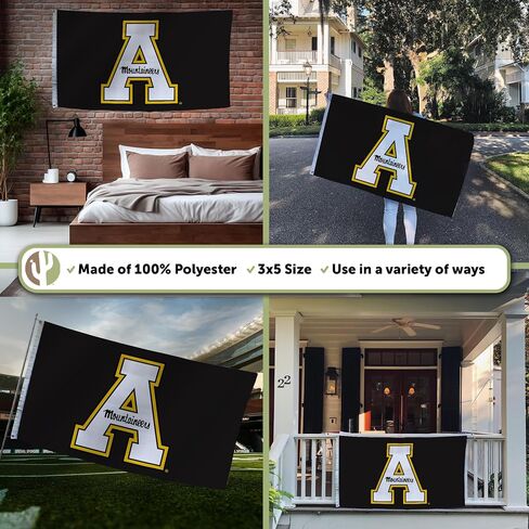 Desert Cactus Appalachian State University ASU Flag - 3 × 5 أقدام لافتة متسلق الجبال ، النسيج المتين الداخلي/الخارجي ، تصميم البوليستر 100 ٪ (النمط 1) in Saudi Arabia