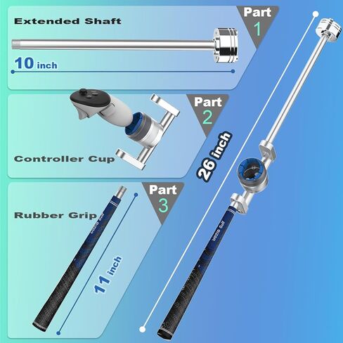 All-new YEZRO VR Golf Club Attachment for Meta Quest 3s/3/2 and Pro - 27" & 19" Dual Length Adjustable Weighted Golf Club Handle Accessory for Golf+ Realistic Weight & Balance ( for Left & Right Controller) in Kuwait