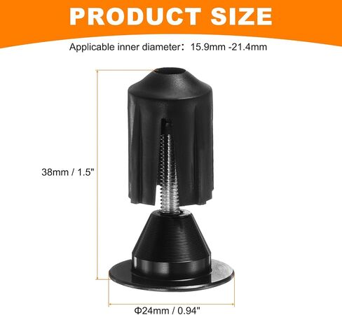 HARFINGTON 2Pair Bar End Plugs Aluminum Handlebar End Caps Bike Plugs 0.7oz Expanding Locking for MTB Road BMX Fixed Gear Bike, Black in Saudi Arabia