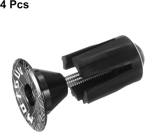 HARFINGTON 2Pair Bar End Plugs Aluminum Handlebar End Caps Bike Plugs 0.7oz Expanding Locking for MTB Road BMX Fixed Gear Bike, Black in Saudi Arabia