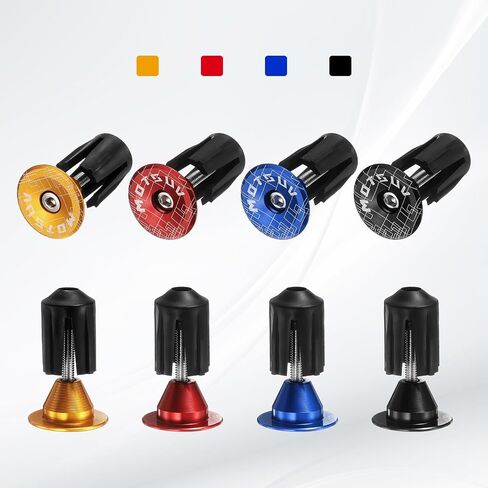 HARFINGTON 2Pair Bar End Plugs Aluminum Handlebar End Caps Bike Plugs 0.7oz Expanding Locking for MTB Road BMX Fixed Gear Bike, Black in Saudi Arabia