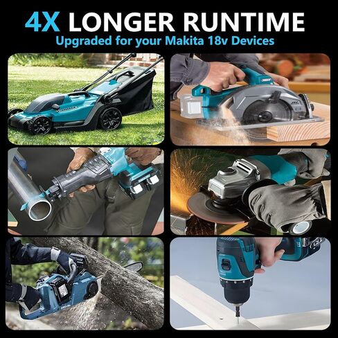 بديل 8.0AH تم ترقيته لبطارية Makita 18V متوافق مع بطاريات Makita 18V BL1860B BL1815B BL1830B BL1850B BL1840B الأدوات اللاسلكية (الأزرق) in Kuwait