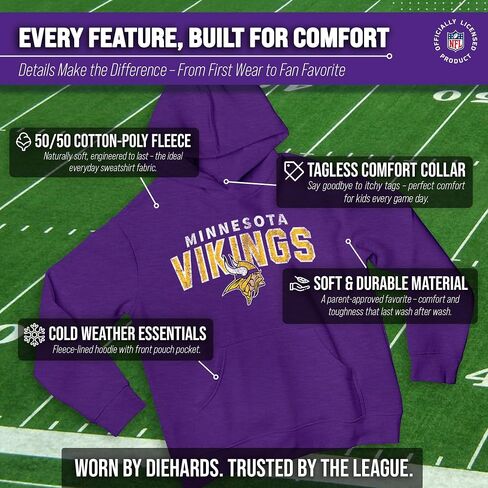 Team Fan Apparel NFL Youth Starting Fresh Hoodie- Pro Football Sweatshirt for Boys and Girls - Kids clothes - Game Day in Saudi Arabia
