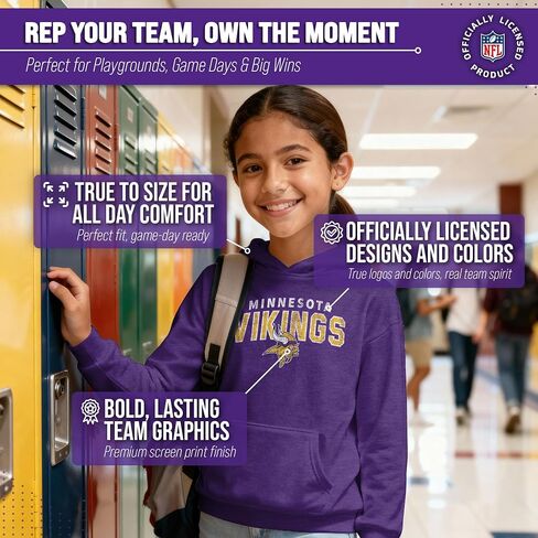 Team Fan Apparel NFL Youth Starting Fresh Hoodie- Pro Football Sweatshirt for Boys and Girls - Kids clothes - Game Day in Saudi Arabia