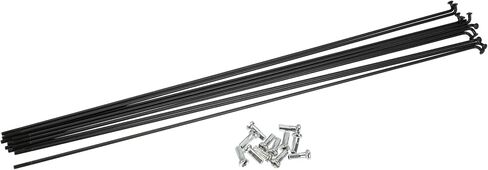 Motoforti 12 Pcs 14G J Bend 293mm x 2mm Bike Bicycle Spokes with Nipples Steel Black Long-Lasting in Saudi Arabia