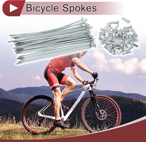 36 Set 13G Bicycle Spokes 133mm Bike Wheel Spokes Galvanized Carbon Steel Silver Tone in Saudi Arabia