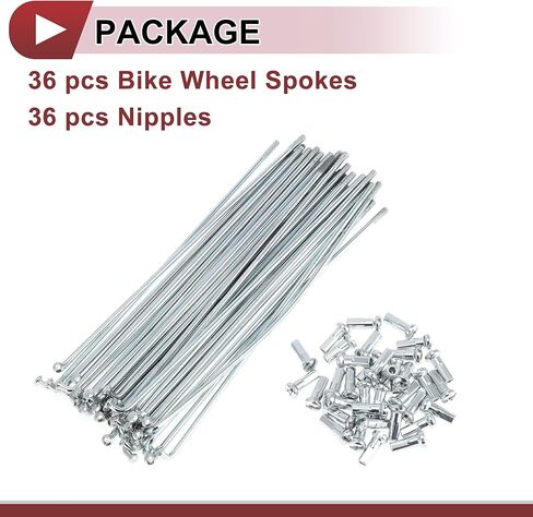 36 Set 13G Bicycle Spokes 133mm Bike Wheel Spokes Galvanized Carbon Steel Silver Tone in Saudi Arabia
