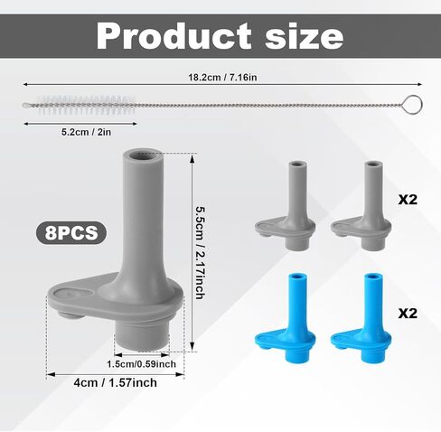 8pcs Replacement Bite Valve for Zak Designs Kelso 15oz, BPA-Free Silicone Mouthpiece with Cleaning Brush Compatible with Zak Reusable Straw Cup Bottle Accessories Lid Parts in Kuwait