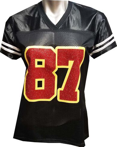 Custom Womens Blinged Football Black Mesh Travis Kelce Jersey Size Small in Saudi Arabia