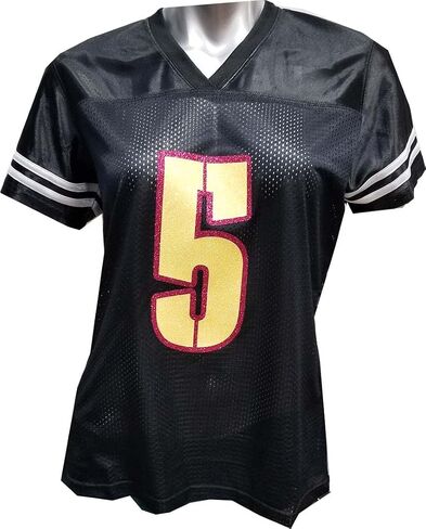 Custom Womens Blinged Football Black Mesh Jayden Daniels Jersey Size Large in Saudi Arabia