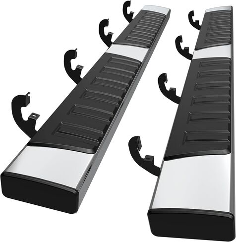 6.5 Inches Running Boards & Steps Compatible with 2019-2025 Chevy Silverado/GMC Sierra 1500, 2020-2025 Silverado/Sierra 2500HD 3500HD Crew Cab (Excl. 2019 1500 LD), Silver Nerf Bars Side Step in Saudi Arabia