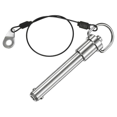 Push-Button Ball Locking Pin, 5/16" [8mm] Dia., 2-3/4"[70mm] Usage Length Ring Quick Release Lock Pins W Lanyard Cable for Speaker/Aviation/Gym/Machine [304 Stainless Steel] in Saudi Arabia