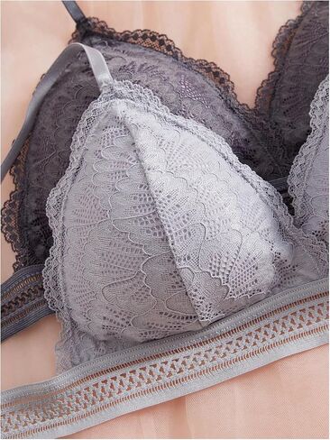 Women 7 Pack Wireless Bralettes Lace v Neck Spaghetti Strap Soft Eday in Saudi Arabia